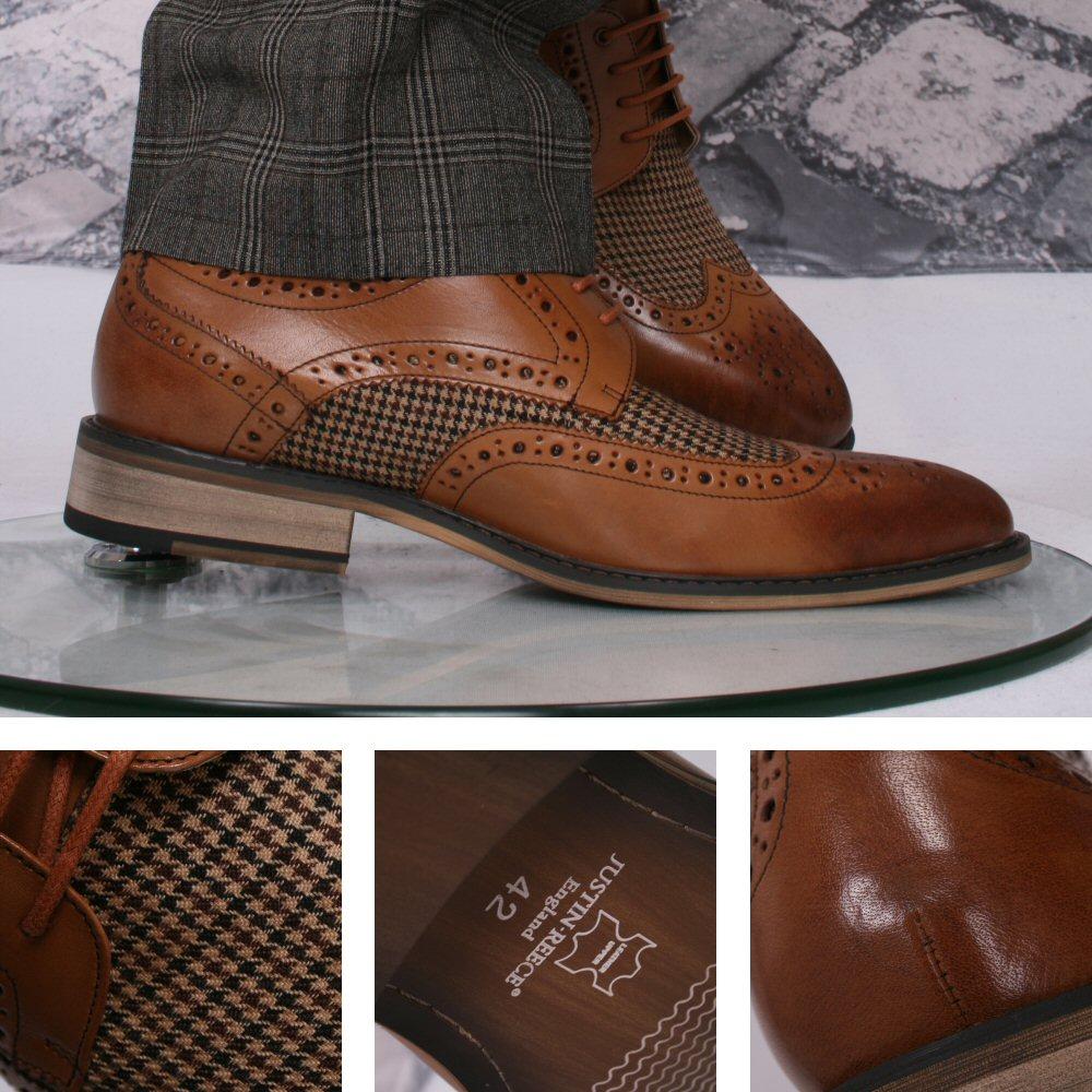 justin reece brown and navy brogue